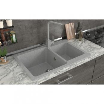 Мойка ML-GMS13 СТАНДАРТ двухчашевая, светло-серый (310), 767*502*190мм