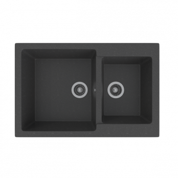 Мойка ML-GMS13 СТАНДАРТ двухчашевая, черный (308), 767*502*190мм
