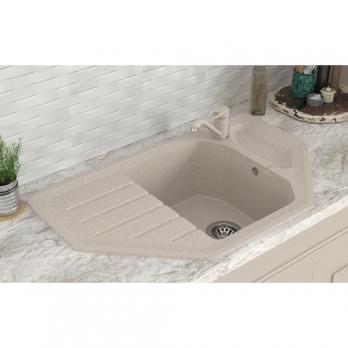 Мойка ML-GMS17 СТАНДАРТ угловая с крылом, бежевый (328), 780*485*190мм