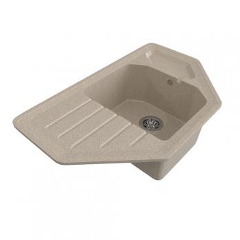 Мойка ML-GMS17 СТАНДАРТ угловая с крылом, песочный (302), 780*485*190мм