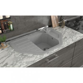 Мойка ML-GMS17 СТАНДАРТ угловая с крылом, светло-серый (310), 780*485*190мм