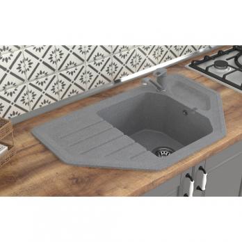 Мойка ML-GMS17 СТАНДАРТ угловая с крылом, темно-серый (309), 780*485*190мм