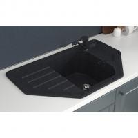 Мойка ML-GMS17 СТАНДАРТ угловая с крылом, черный (308), 780*485*190мм