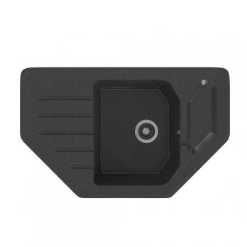 Мойка ML-GMS17 СТАНДАРТ угловая с крылом, черный (308), 780*485*190мм