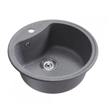 Мойкa ML-GM09 КОМФОРТ круглая, графит (342), 510 мм (глуб. чаши 190)