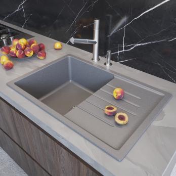 Мойка ML-GM19 КОМФОРТ с крылом, темно-серая (309), 750*500*200мм