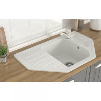 Мойка ML-GMS17 СТАНДАРТ угловая с крылом, белый (331), 780*485*190мм