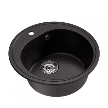 Мойкa ML-GM11 КОМФОРТ круглая, черная (308), 500мм (глуб. чаши 180)