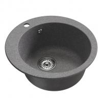 Мойкa ML-GM13 КОМФОРТ круглая, графит (342), 495мм (глуб. чаши 200)