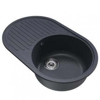 Мойка ML-GM16 КОМФОРТ овальная с крылом, антрацит (343), 730*460*180мм