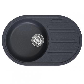 Мойка ML-GM16 КОМФОРТ овальная с крылом, антрацит (343), 730*460*180мм