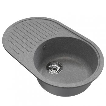 Мойка ML-GM16 КОМФОРТ овальная с крылом, графит (342), 730*460*180мм