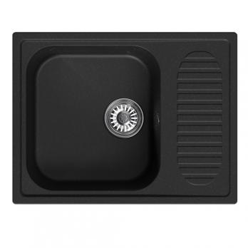 Мойка ML-GM18 КОМФОРТ с крылом, ультра-черная (344), 640*490*190мм