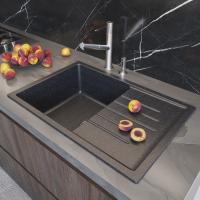 Мойка ML-GM19 КОМФОРТ с крылом, черная (308),  750*500*200мм