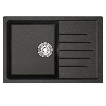 Мойка ML-GM19 КОМФОРТ с крылом, черная (308),  750*500*200мм