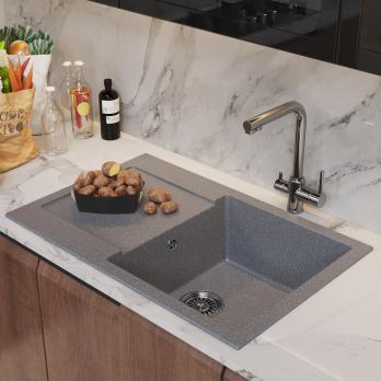 Мойка ML-GM31 КОМФОРТ с крылом, темно-серая (309), 770*500*190мм