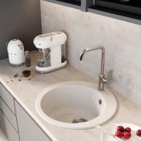 Мойкa ML-GM13 КОМФОРТ круглая, ультра-белая  (341), 495мм (глуб. чаши 200)