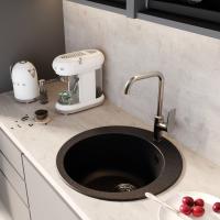 Мойкa ML-GM13 КОМФОРТ круглая, черная (308), 495мм (глуб. чаши 200)