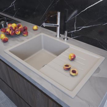 Мойка ML-GM19 КОМФОРТ с крылом, белая (331), 750*500*200мм