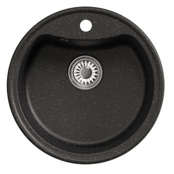 Мойкa ML-GM09 КОМФОРТ круглая, черная (308), 510 мм (глуб. чаши 190)