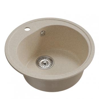 Мойкa ML-GM11 КОМФОРТ круглая, бежевая (328), 500мм (глуб. чаши 180)