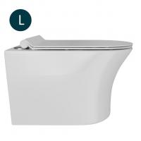 Унитаз подвесной безободковый WAVE STAR сид. дюропласт, м/л, быстр, БЕЛЫЙ глянец (L)