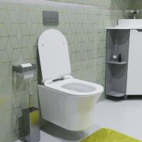 Унитаз подвесной безободковый WAVE STAR сид. дюропласт, м/л, быстр, БЕЛЫЙ глянец (L)