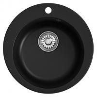 Мойкa ML-GM13 КОМФОРТ круглая, ультра-черная (344), 495мм (глуб. чаши 200)