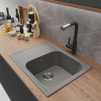 Мойка ML-GM18 КОМФОРТ с крылом, темно-серая (309), 640*490*190мм