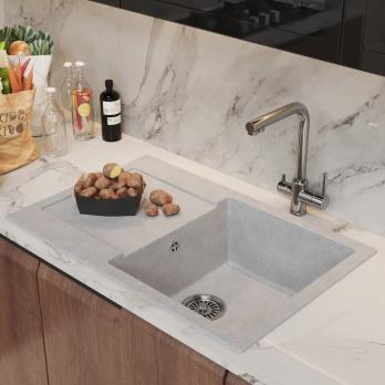 Мойка ML-GM31 КОМФОРТ с крылом, ультра-белая (341), 770*500*190мм