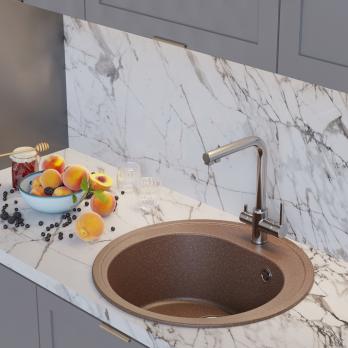 Мойкa ML-GM11 КОМФОРТ круглая, терракотовая (307), 500мм (глуб. чаши 180)