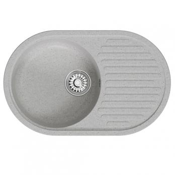 Мойка ML-GM16 КОМФОРТ овальная с крылом, серая (310), 730*460*180мм