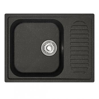 Мойка ML-GM18 КОМФОРТ с крылом, черная (308), 640*490*190мм