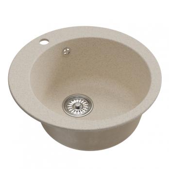 Мойкa ML-GM13 КОМФОРТ круглая, бежевая (328), 495мм (глуб. чаши 200)