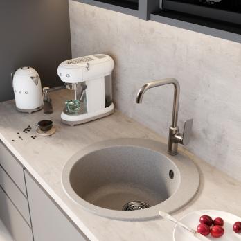 Мойкa ML-GM13 КОМФОРТ круглая, серая (310), 495мм (глуб. чаши 200)