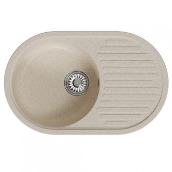 Мойка ML-GM16 КОМФОРТ овальная с крылом, бежевая (328), 730*460*180мм