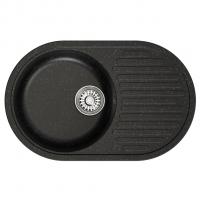 Мойка ML-GM16 КОМФОРТ овальная с крылом, черная (308), 730*460*180мм