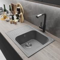 Мойка ML-GM18 КОМФОРТ с крылом, графит (342), 640*490*190мм