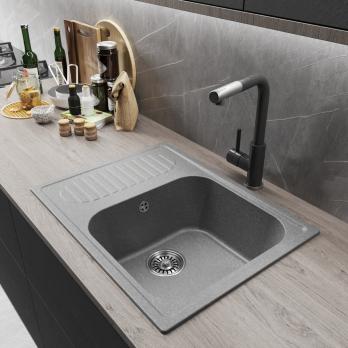 Мойка ML-GM18 КОМФОРТ с крылом, графит (342), 640*490*190мм