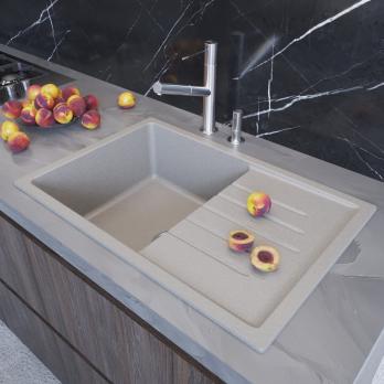 Мойка ML-GM19 КОМФОРТ с крылом, серая (310), 750*500*200мм