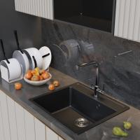 Мойка ML-GM15 КОМФОРТ ультра-черная (344), 560*500*180мм