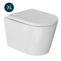 Унитаз подвесной безободковый WAVE KORAL Tornado3.0, сид. дюропласт,м/л,быстр,БЕЛЫЙ глянец (XL)