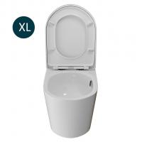 Унитаз подвесной безободковый WAVE KORAL Tornado3.0, сид. дюропласт,м/л,быстр,БЕЛЫЙ глянец (XL)