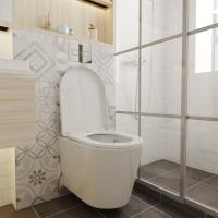 Унитаз подвесной безободковый WAVE KORAL Tornado3.0, сид. дюропласт,м/л,быстр,БЕЛЫЙ глянец (XL)