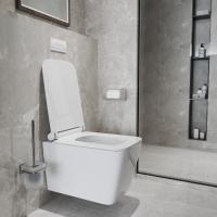 Унитаз подвесной безободковый WAVE LEON сид. дюропласт, м/л, быстр, БЕЛЫЙ глянец (XL)