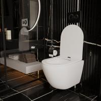 Унитаз подвесной безободковый WAVE MERIDIAN Tornado3.0, сид. дюропласт,м/л,быстр,БЕЛЫЙ глянец(L)