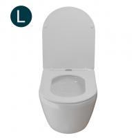 Унитаз подвесной безободковый WAVE MERIDIAN Tornado3.0, сид. дюропласт,м/л,быстр,БЕЛЫЙ глянец(L)