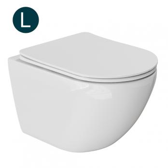 Унитаз подвесной безободковый WAVE MERIDIAN Tornado3.0, сид. дюропласт,м/л,быстр,БЕЛЫЙ глянец(L)