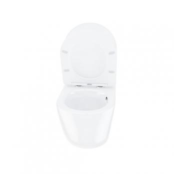 Унитаз подвесной безободковый IDDIS BLQNDSEI25 "Blanco Q" ТОРНАДО смыв, сиденье дюропласт, микролифт