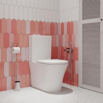 Унитаз-компакт безободковый IDDIS STNRDSEi24 "Stone" прям. вып,сиденье дюропласт.,микролифт2-кн арм